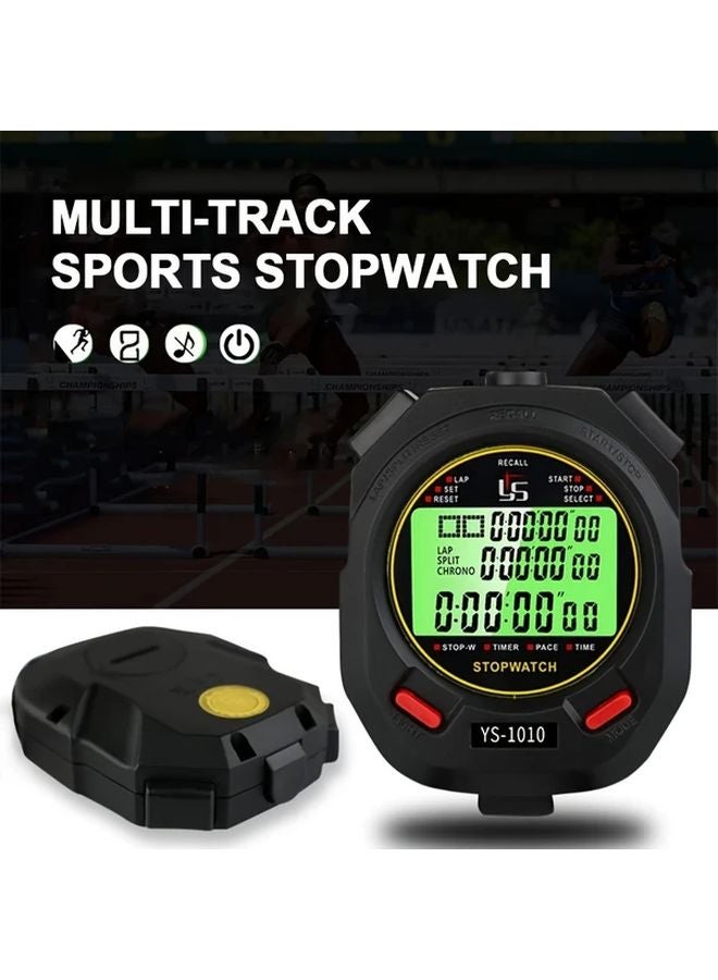 Digital Stopwatch with Luminous Display 60 Tracks Countdown Timer for Running Training - Image 1